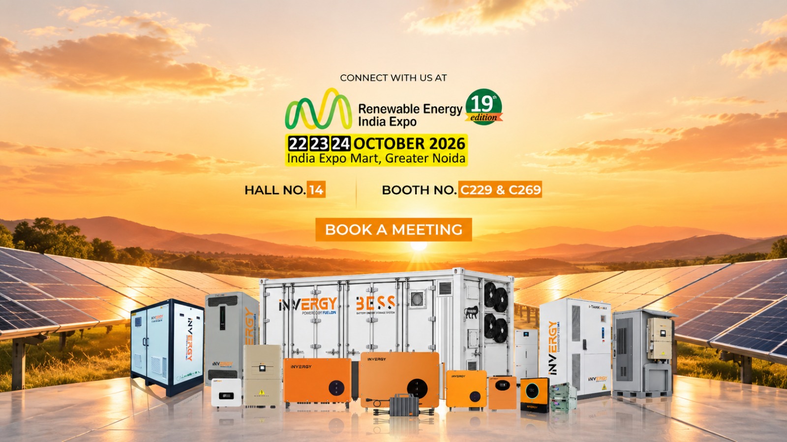 INVERGY at REI Expo 2026, Hall 14, Booth C229 and C269, India Expo Mart, Greater Noida